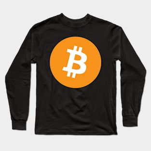 Bitcoin Logo Orange Cryptocurrency Trader Miner Mens Womens Long Sleeve T-Shirt